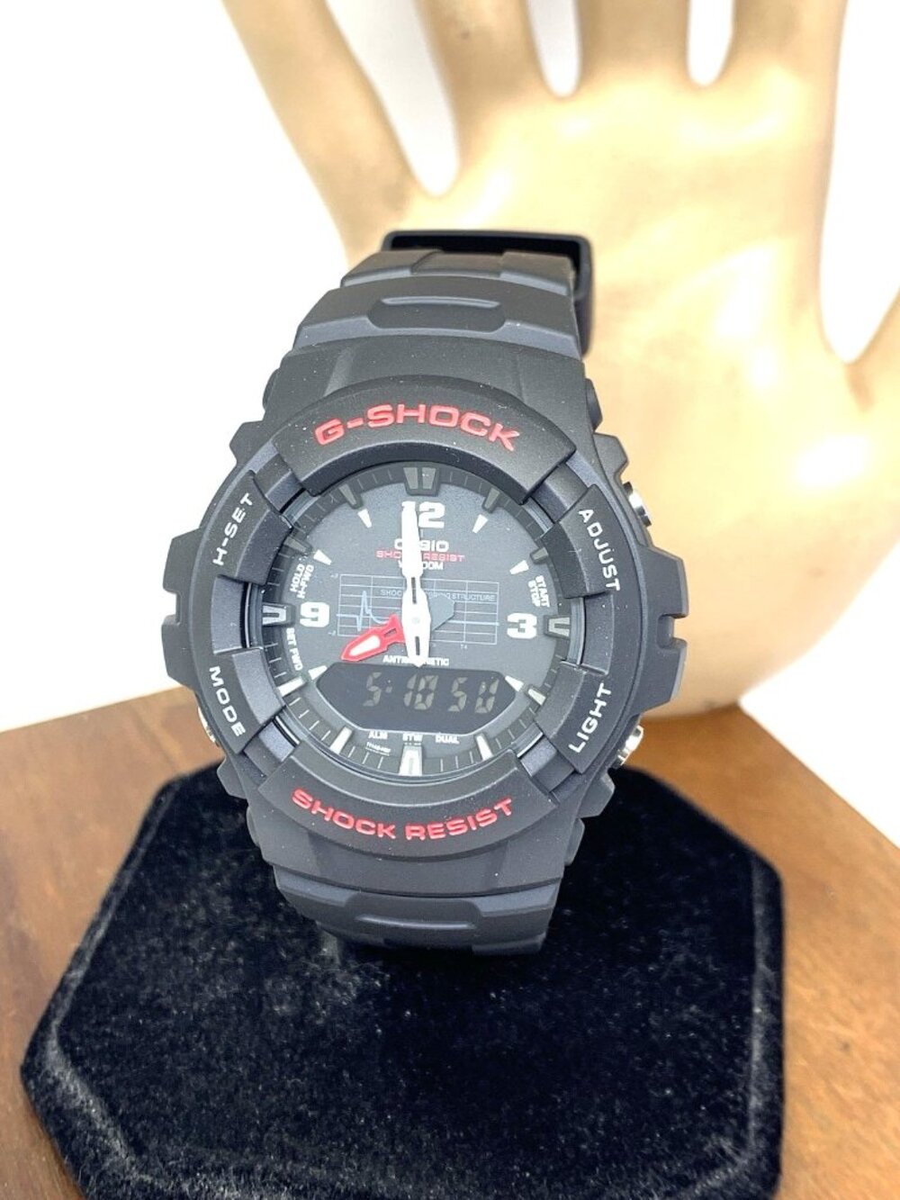 Casio Men's Watch G-Shock G100-1BV Black Red Analog Digital Quartz 45mm 5158
